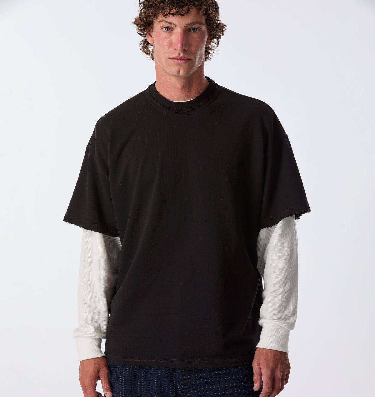 Raw Hem Heavy Box Tee 2.0 - Black