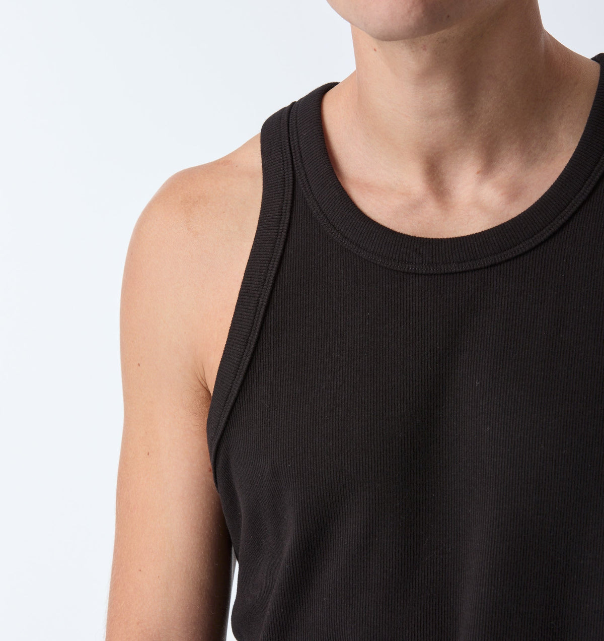 Ribbed Slim Tank - Black
