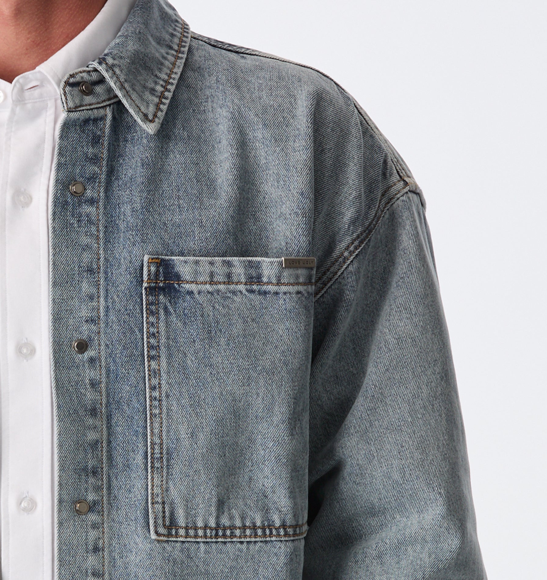 Denim Overshirt - Grey Blue