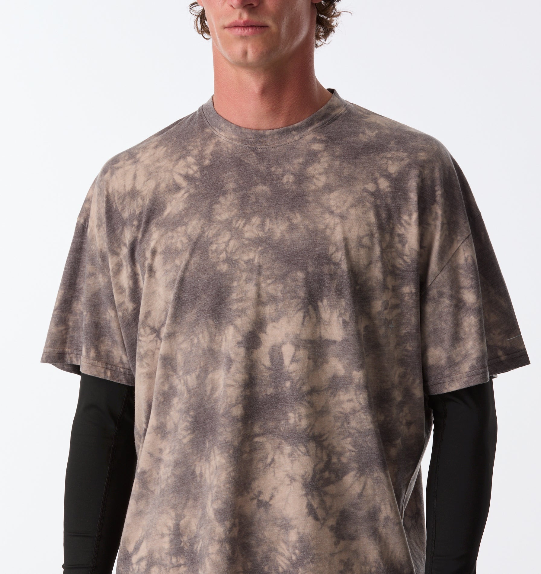Active Cotton Box Tee - Brown Tie Dye