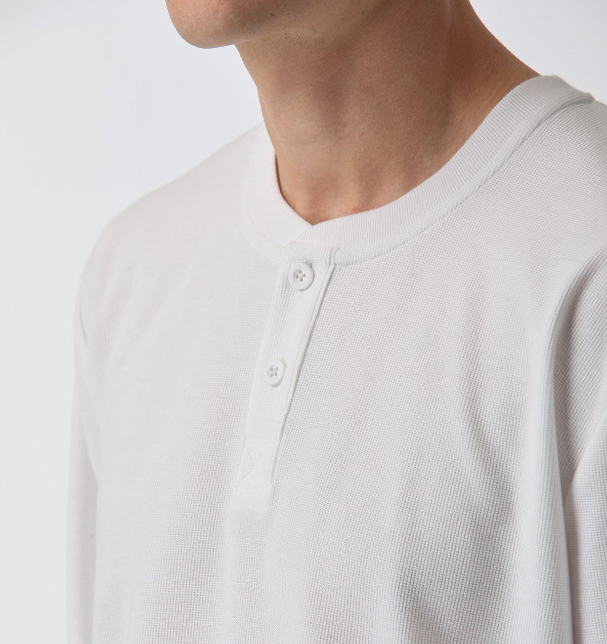 Henley L/S Tee - White