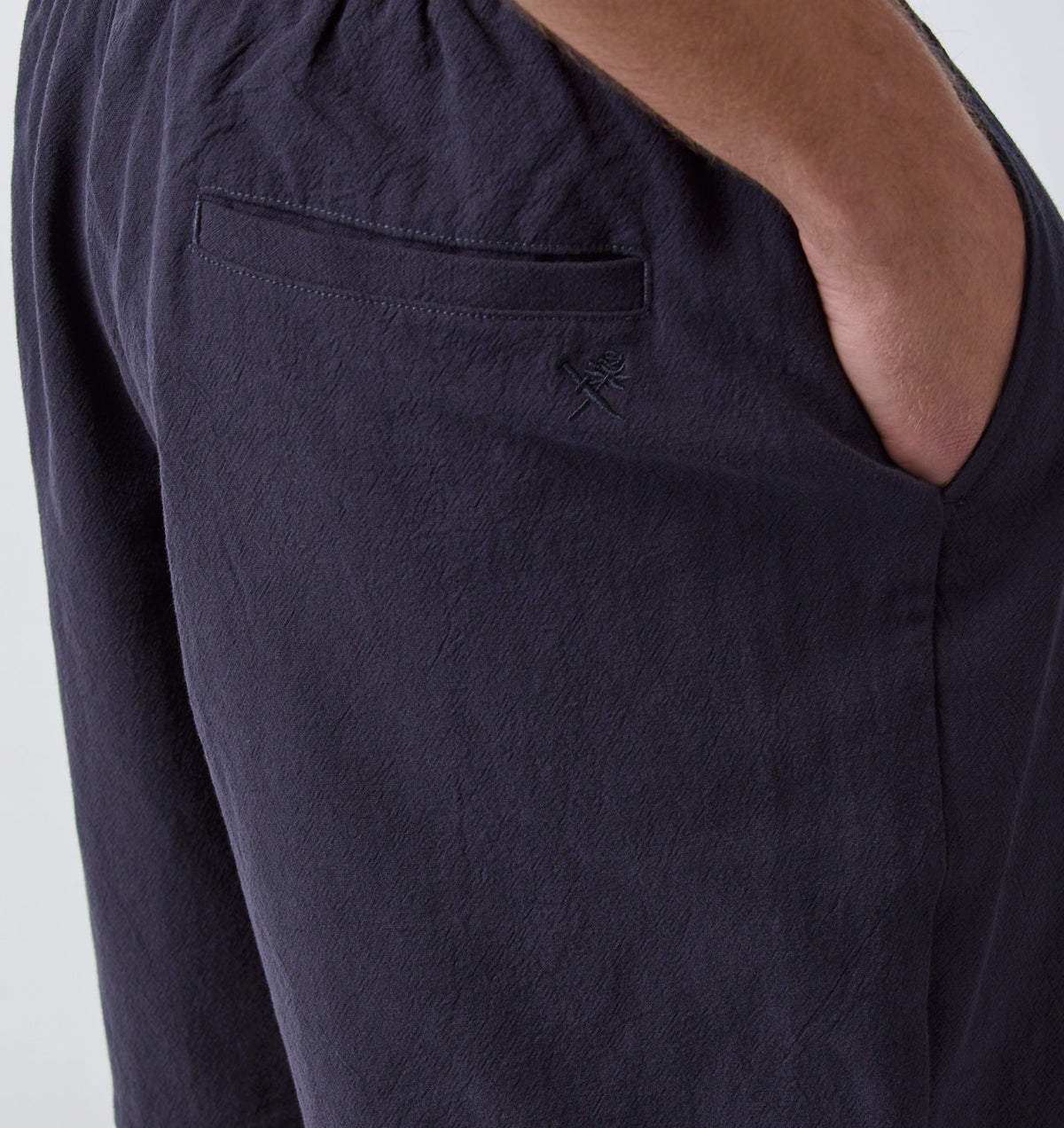 Linen Michael Pleat Short - Dark Navy
