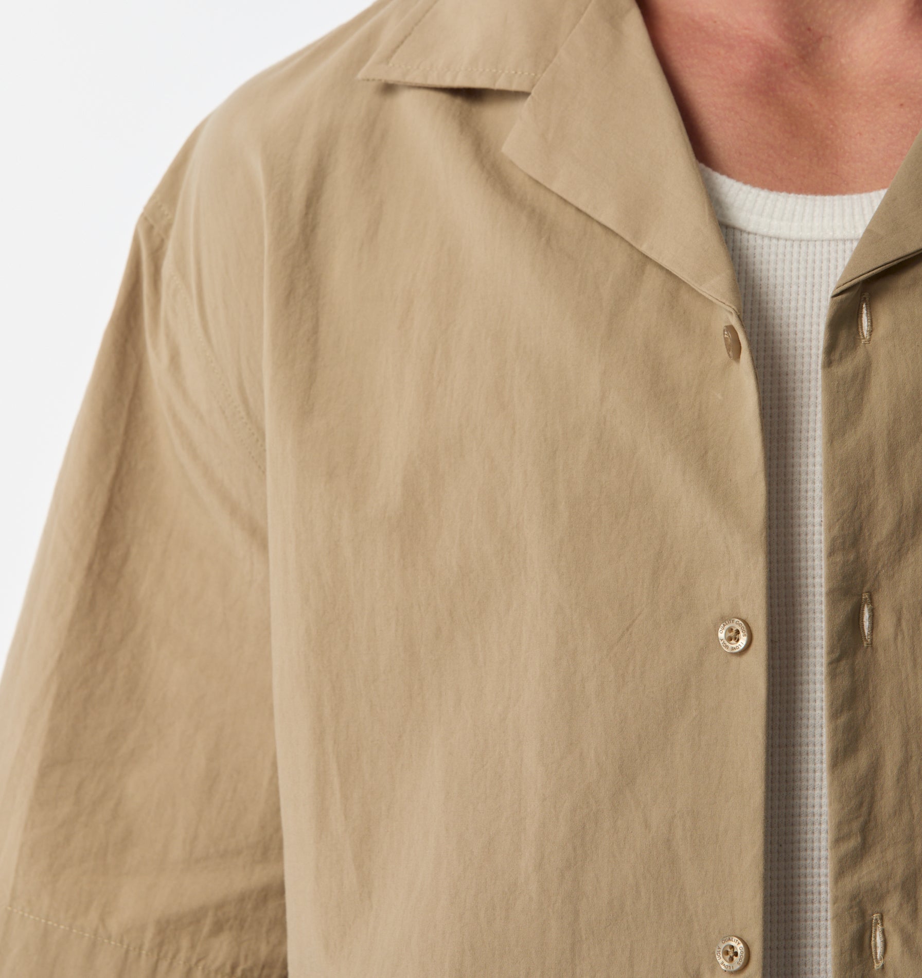 Box Cuban Collar Shirt - Taupe