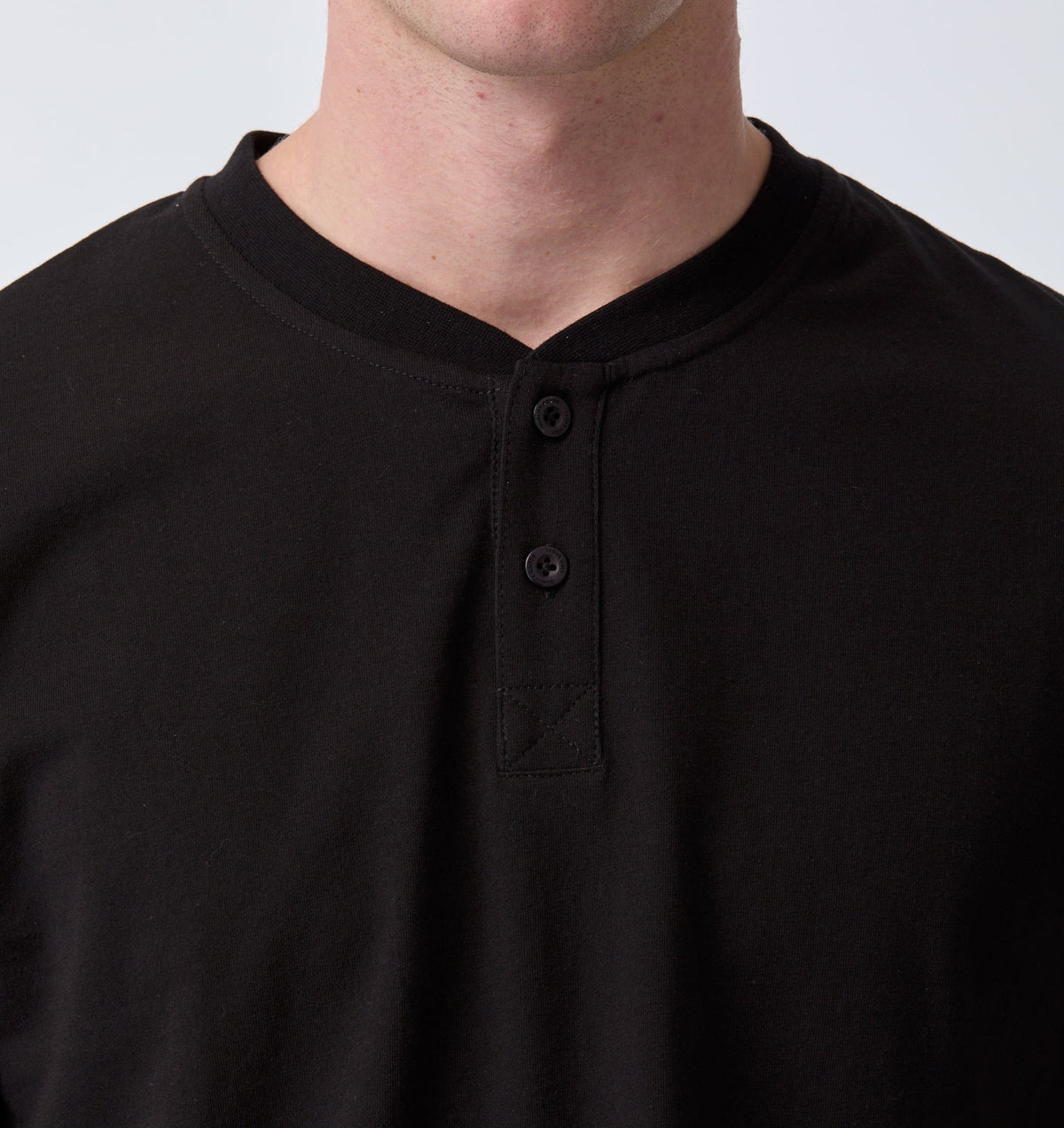 Henley Muscle Tee - Black