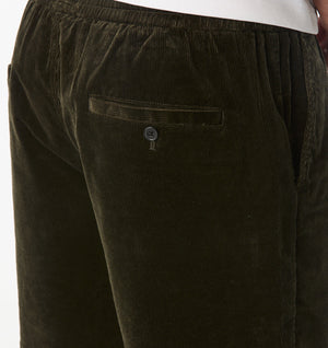 Michael Pleat Cord Short - Moss Green
