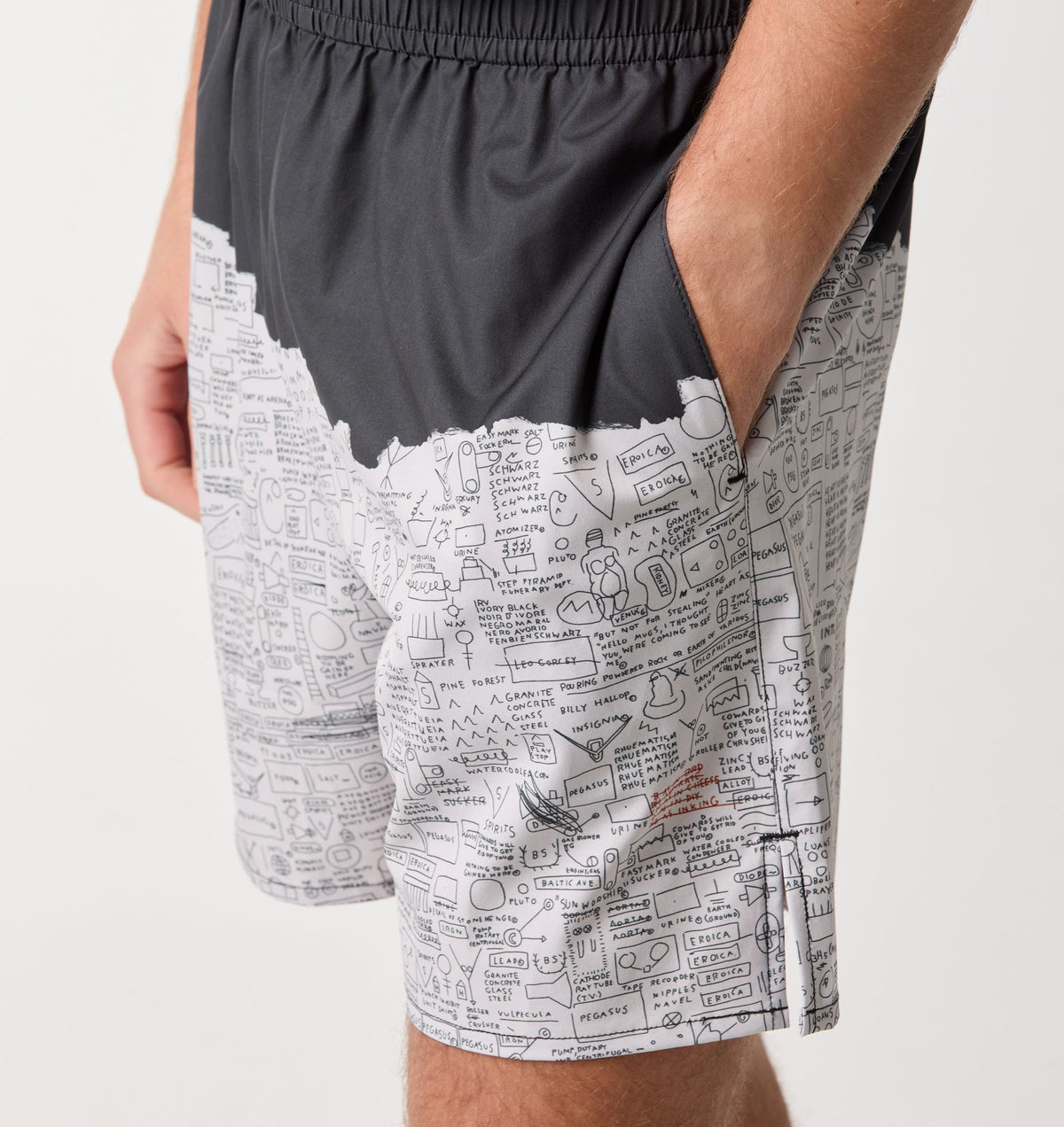 Basquiat Pegasus Active 5 Inch Core Short - Off White / Charcoal