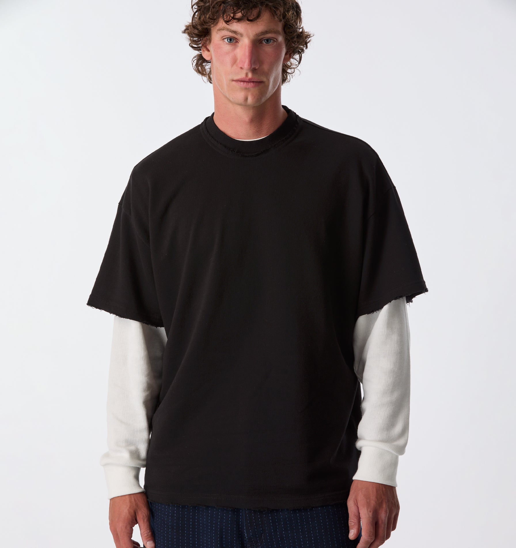Raw Hem Heavy Box Tee 2.0 - Black
