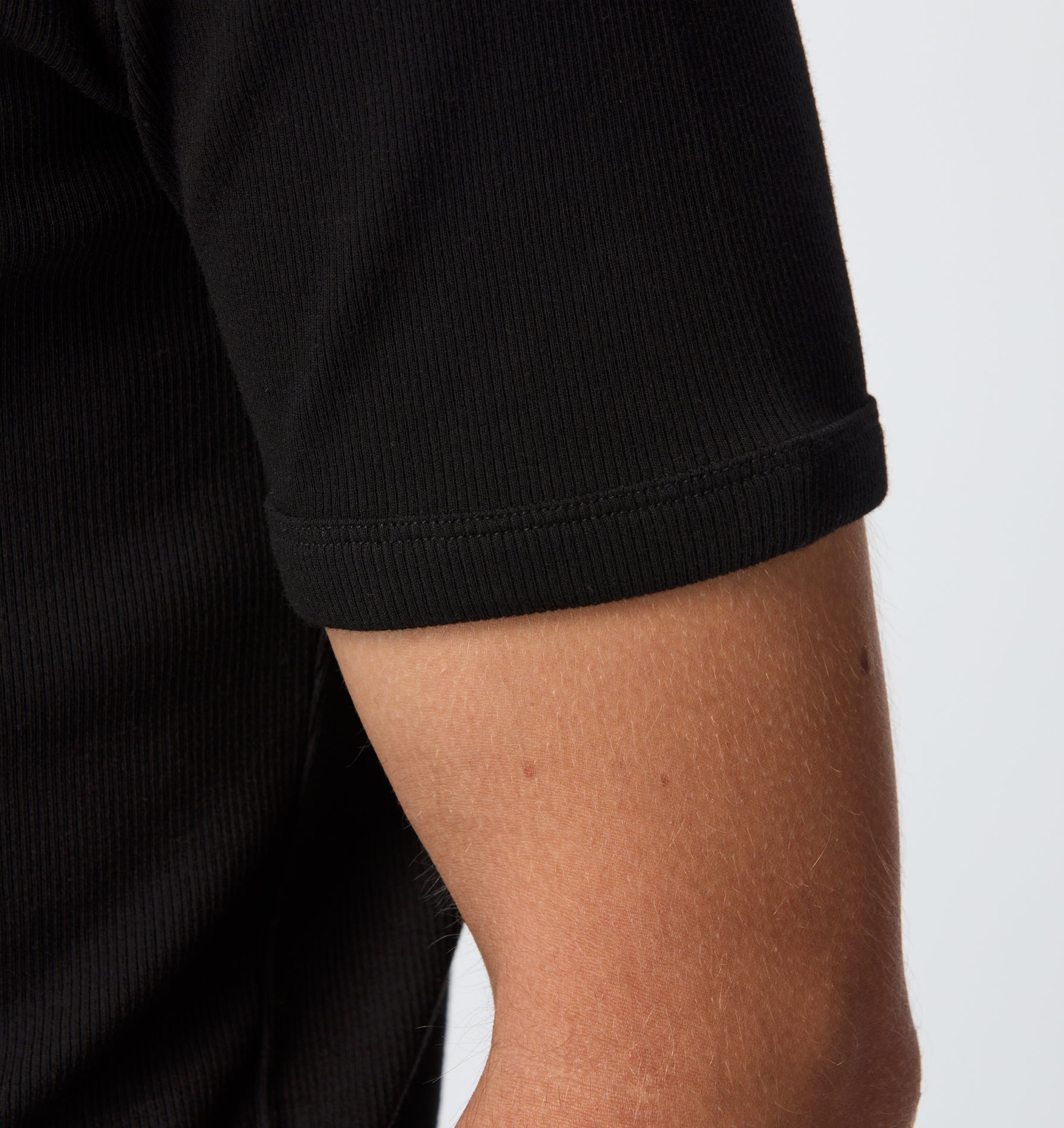 Ribbed Slim Tee - Black