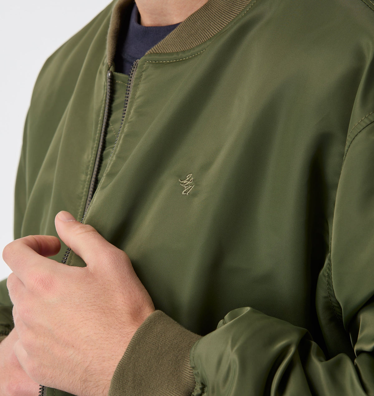 Nylon Bomber Jacket - Army Green