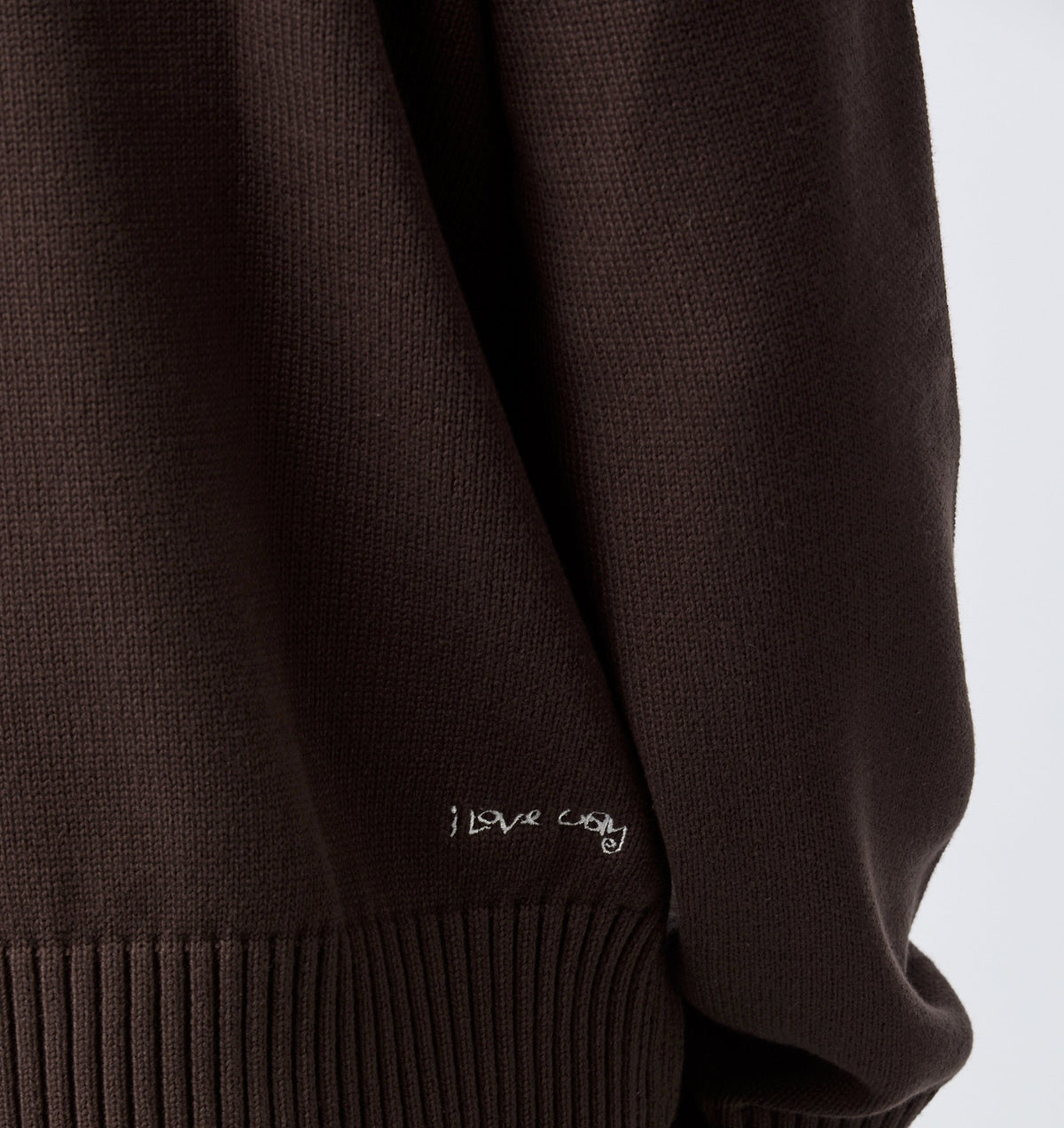 Midweight Crop Knit Sweater - Espresso
