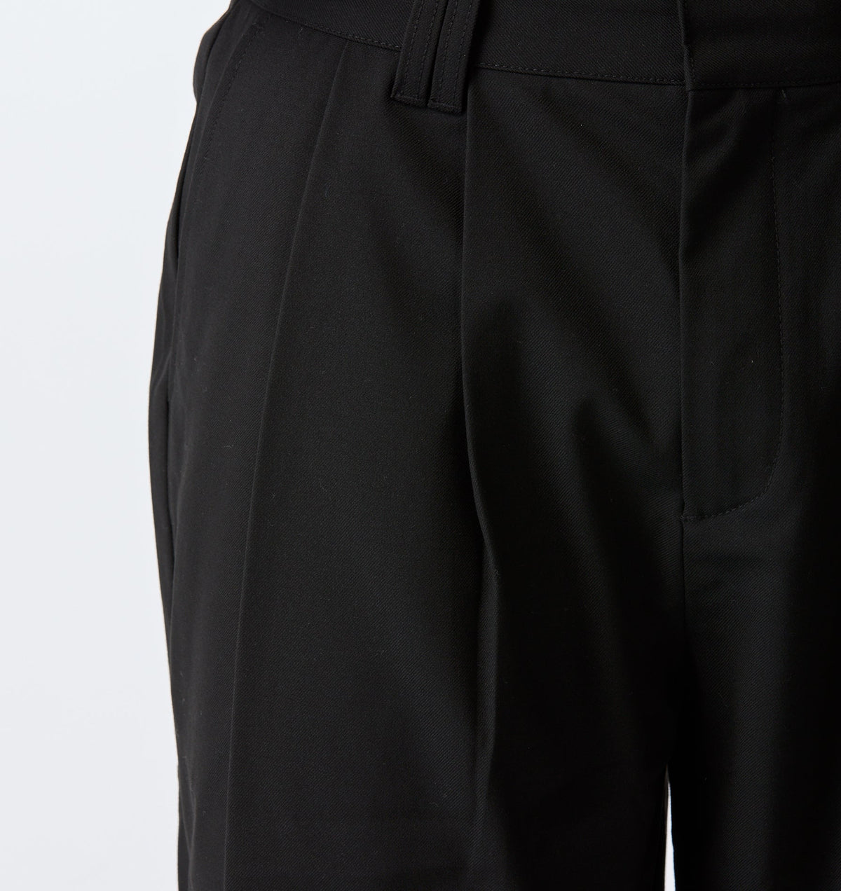 Cotton Albert Pleated Pant - Black