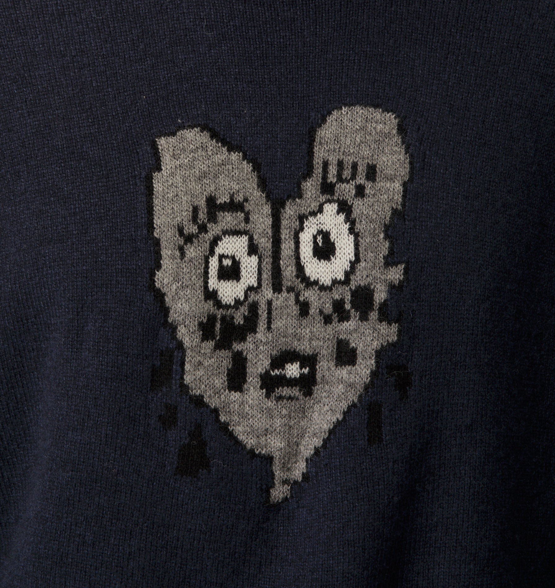 Heartache Rolled Neck Knit Sweater - Navy