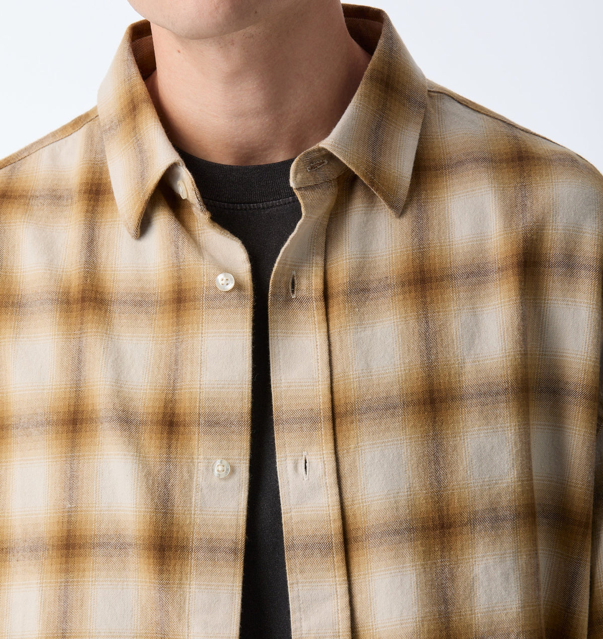 Mercer LS Flannel Shirt - Mustard Check