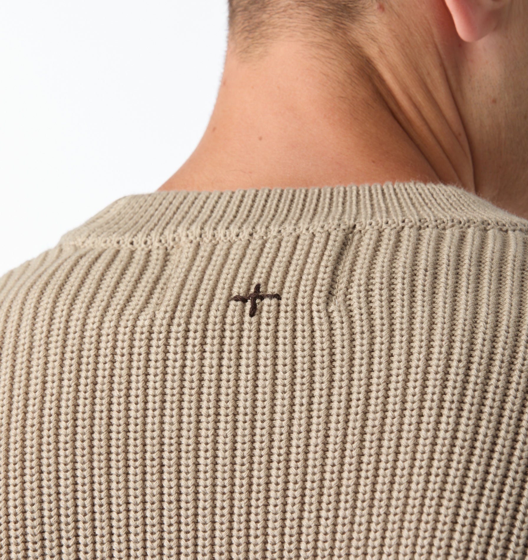 Cropped Knit Sweater - Bone