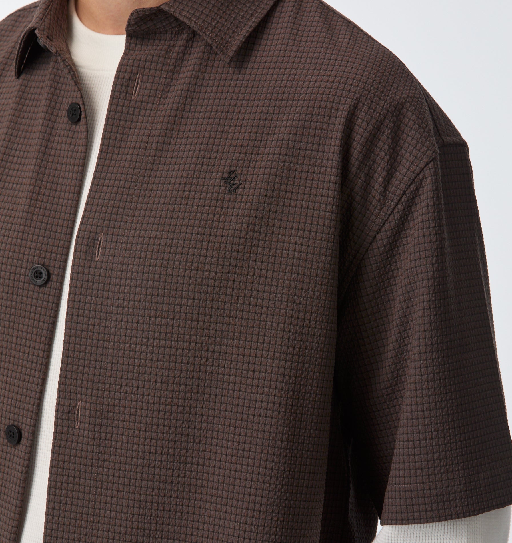 Dawson Boxy SS Shirt - Brown Check