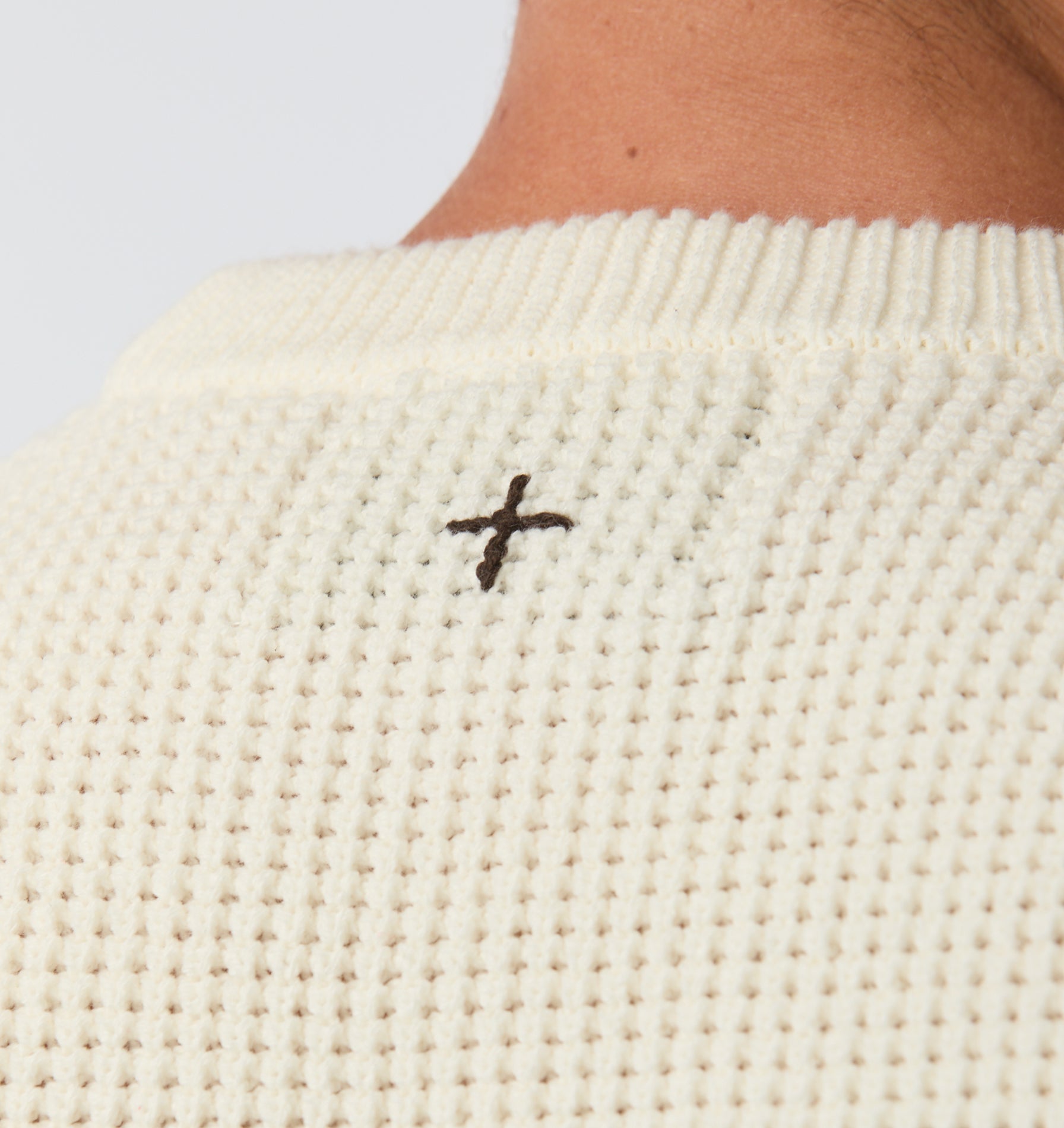 Knit Crew Vest - Off White