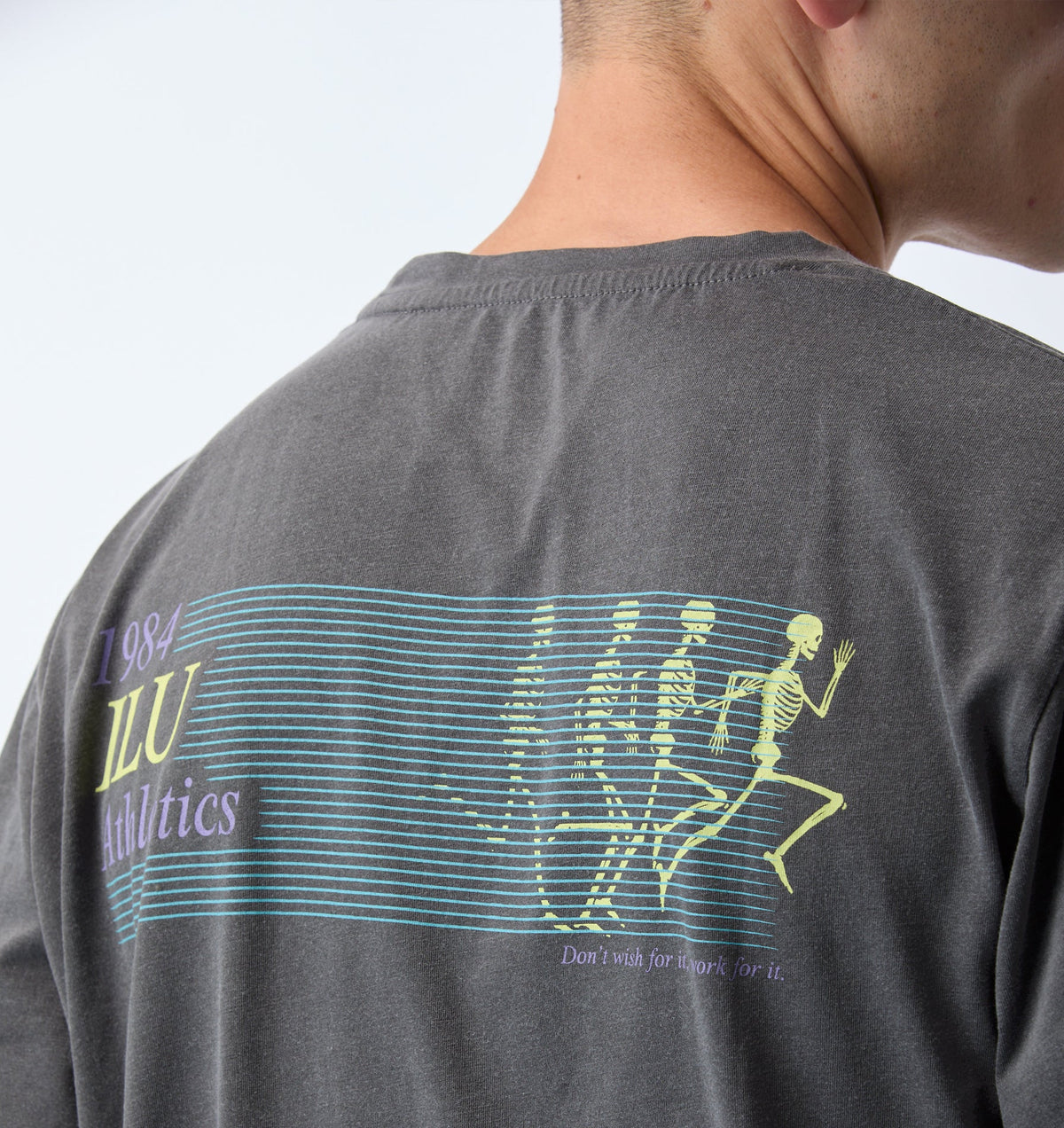 Skeleton Cotton Active Classic Tee -  Washed Black