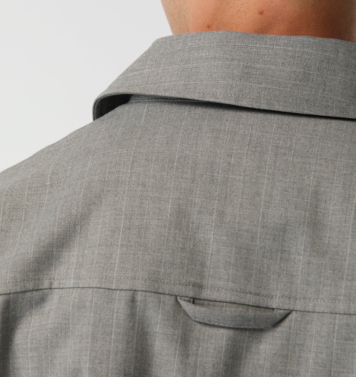Tailored Overshirt - Grey Pinstripe