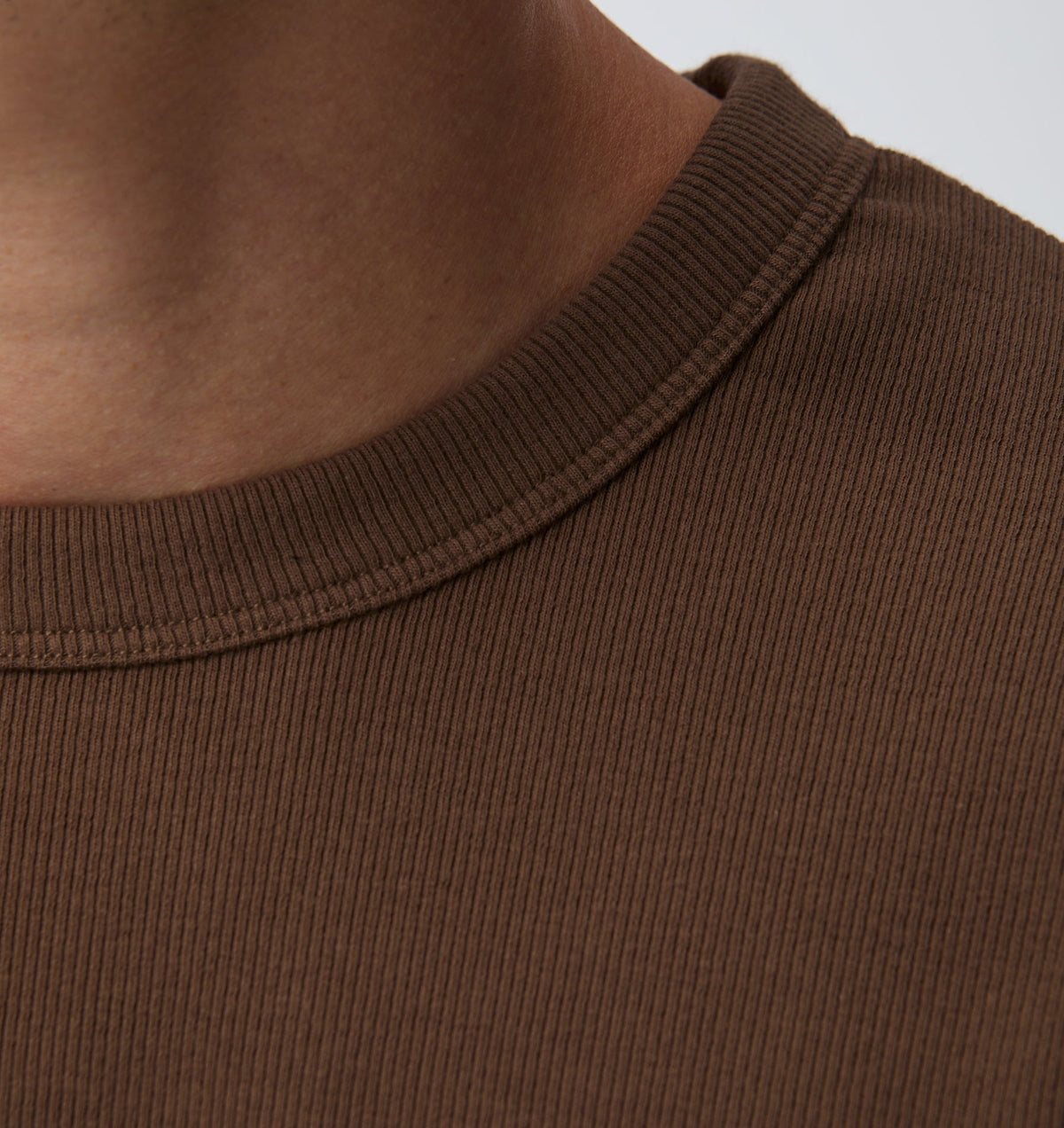 Ribbed Slim Tee - Fossil Brown