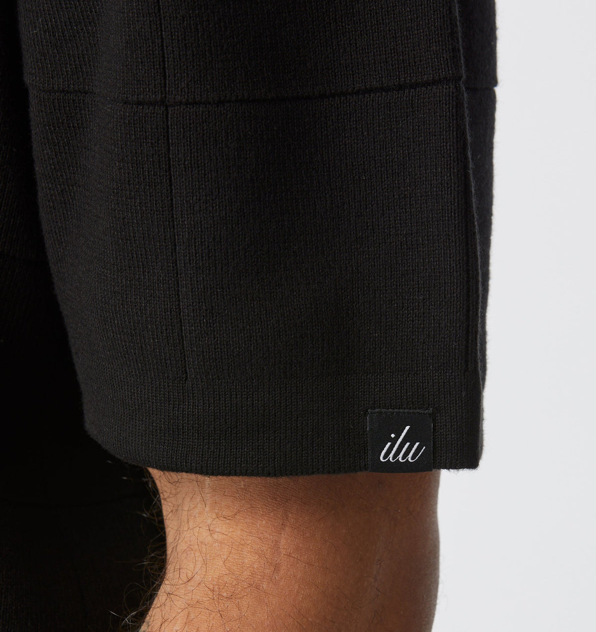 Box Knit Polo - Black