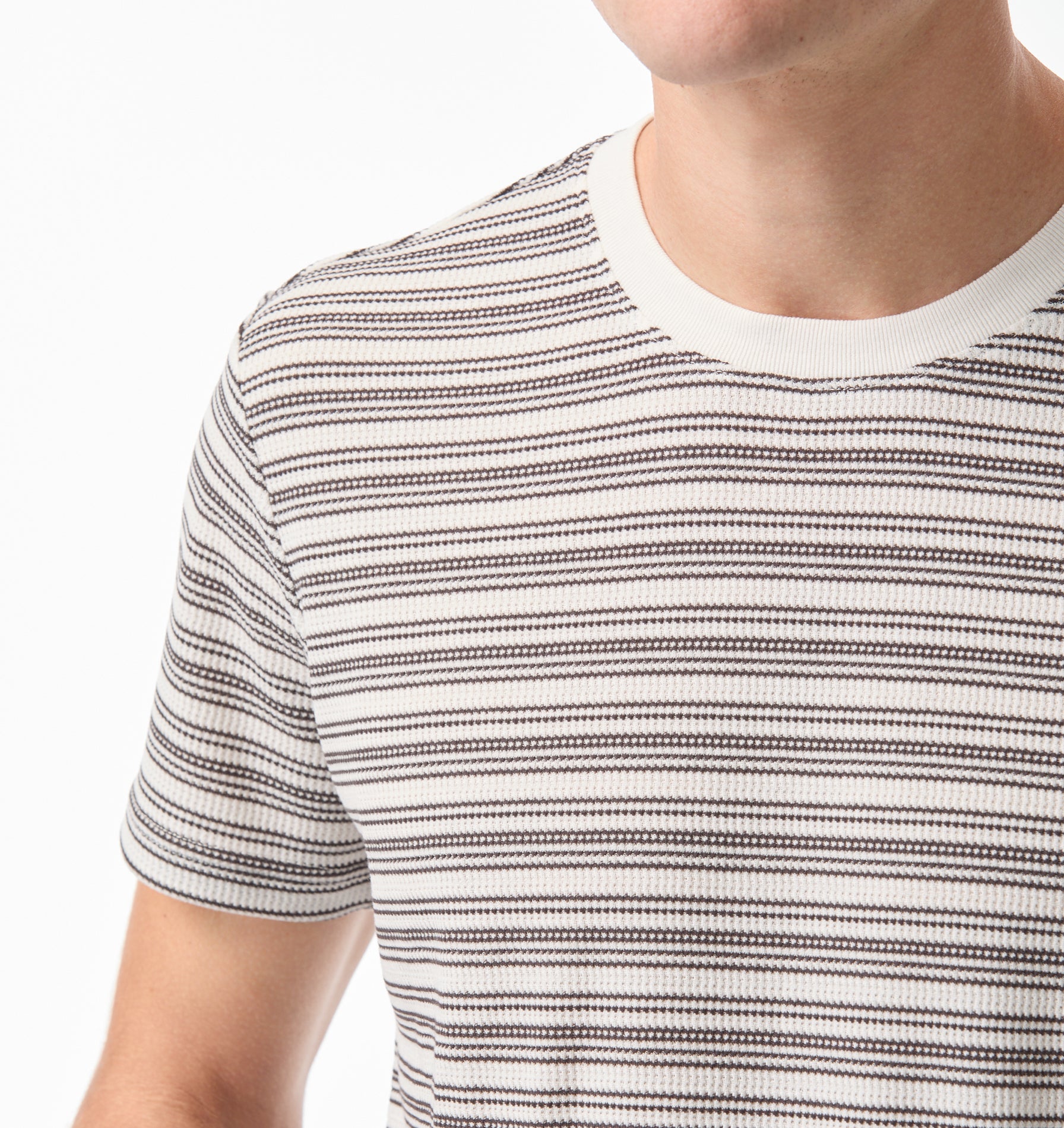 Muscle Tee - White/Black Stripe
