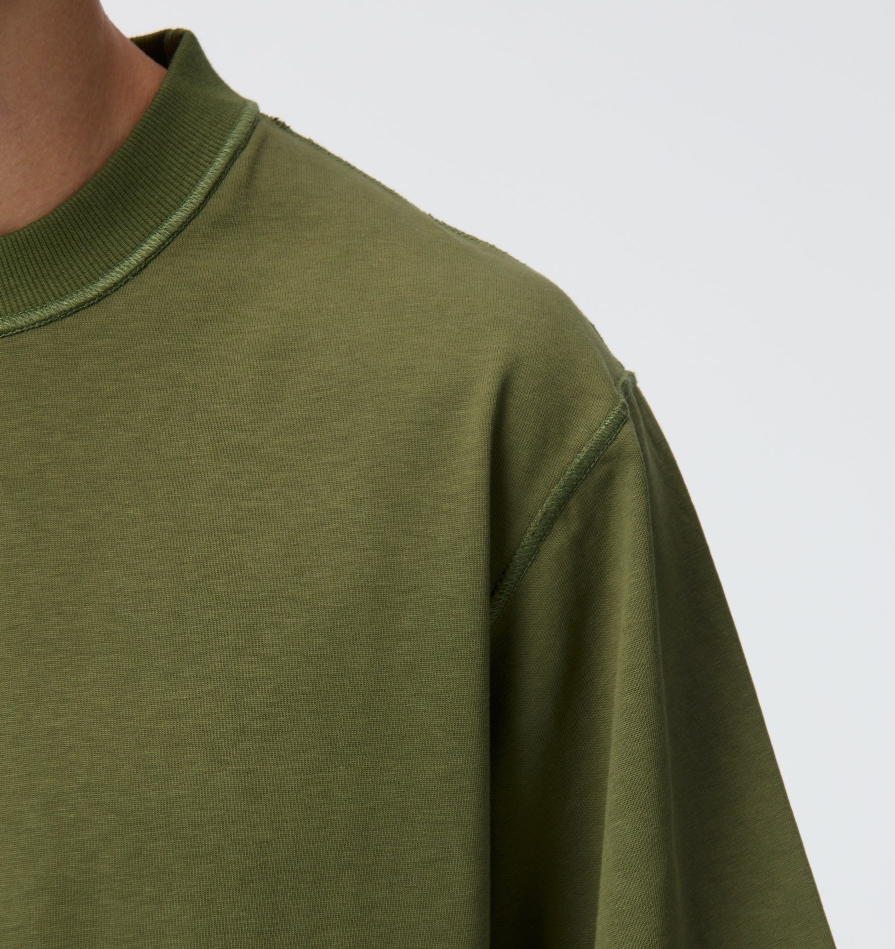 Crop Box Tee - Moss
