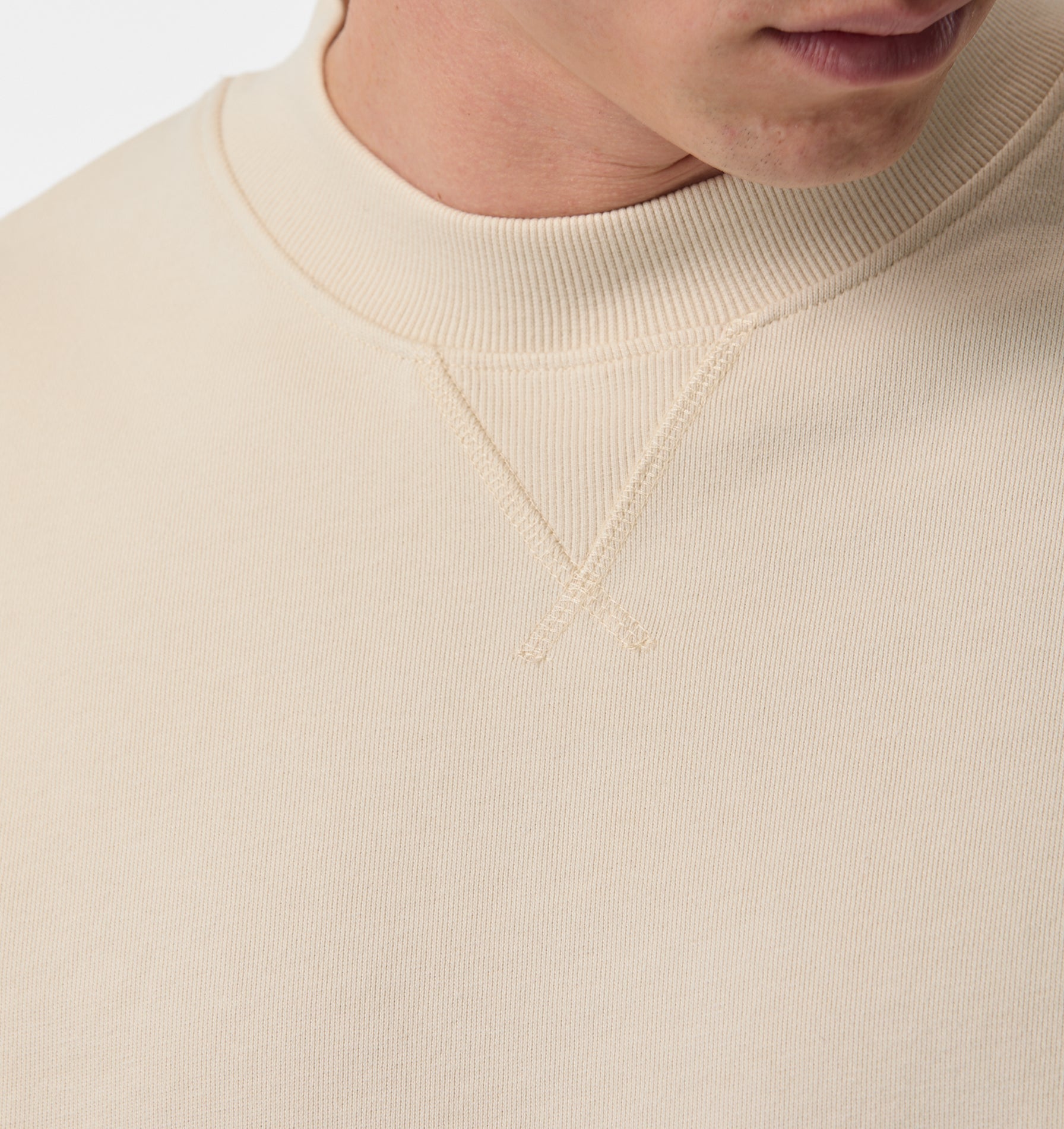 Crop Oversized Crew - Off White