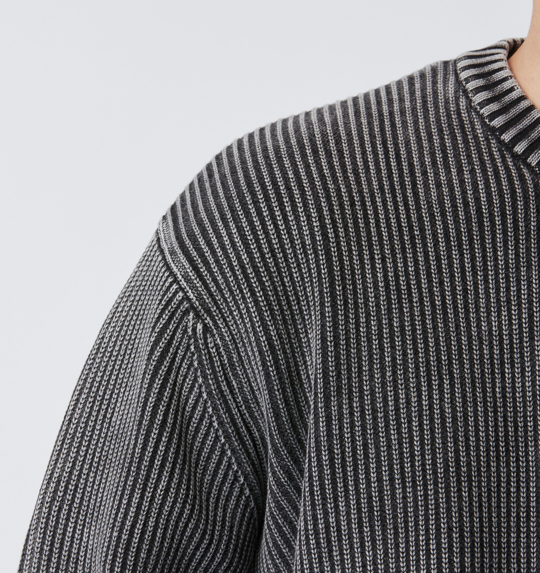 Acid Wash Knit Crew - Acid Black