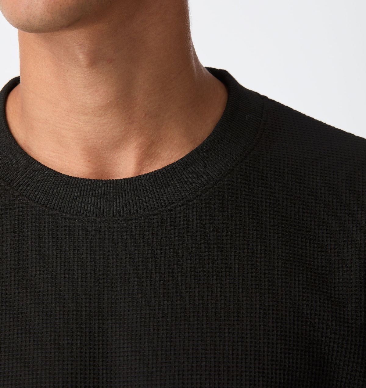 Waffle Box Crop Tee - Black