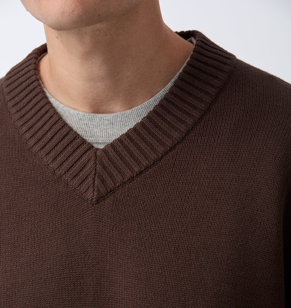 V Neck Sweater - Espresso