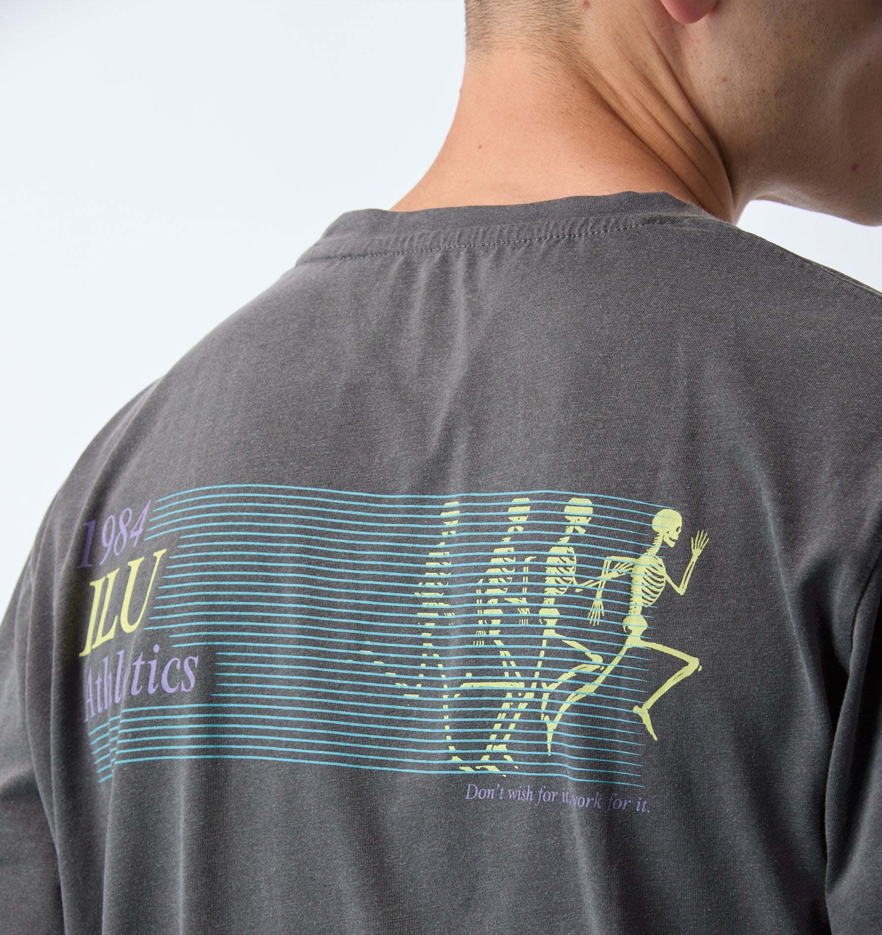 Skeleton Cotton Active Classic Tee -  Washed Black