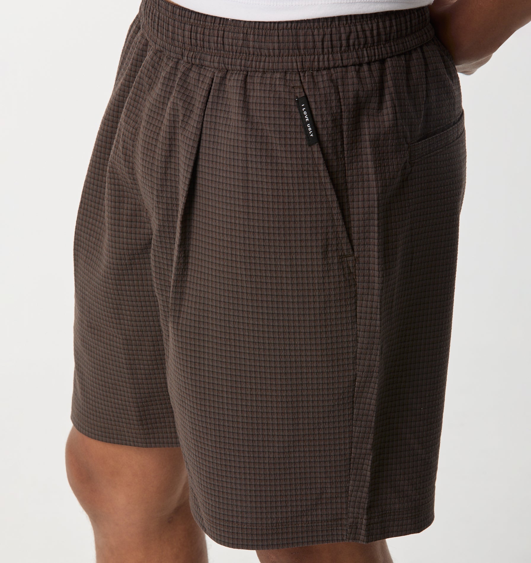 Michael Pleat Short - Brown Check
