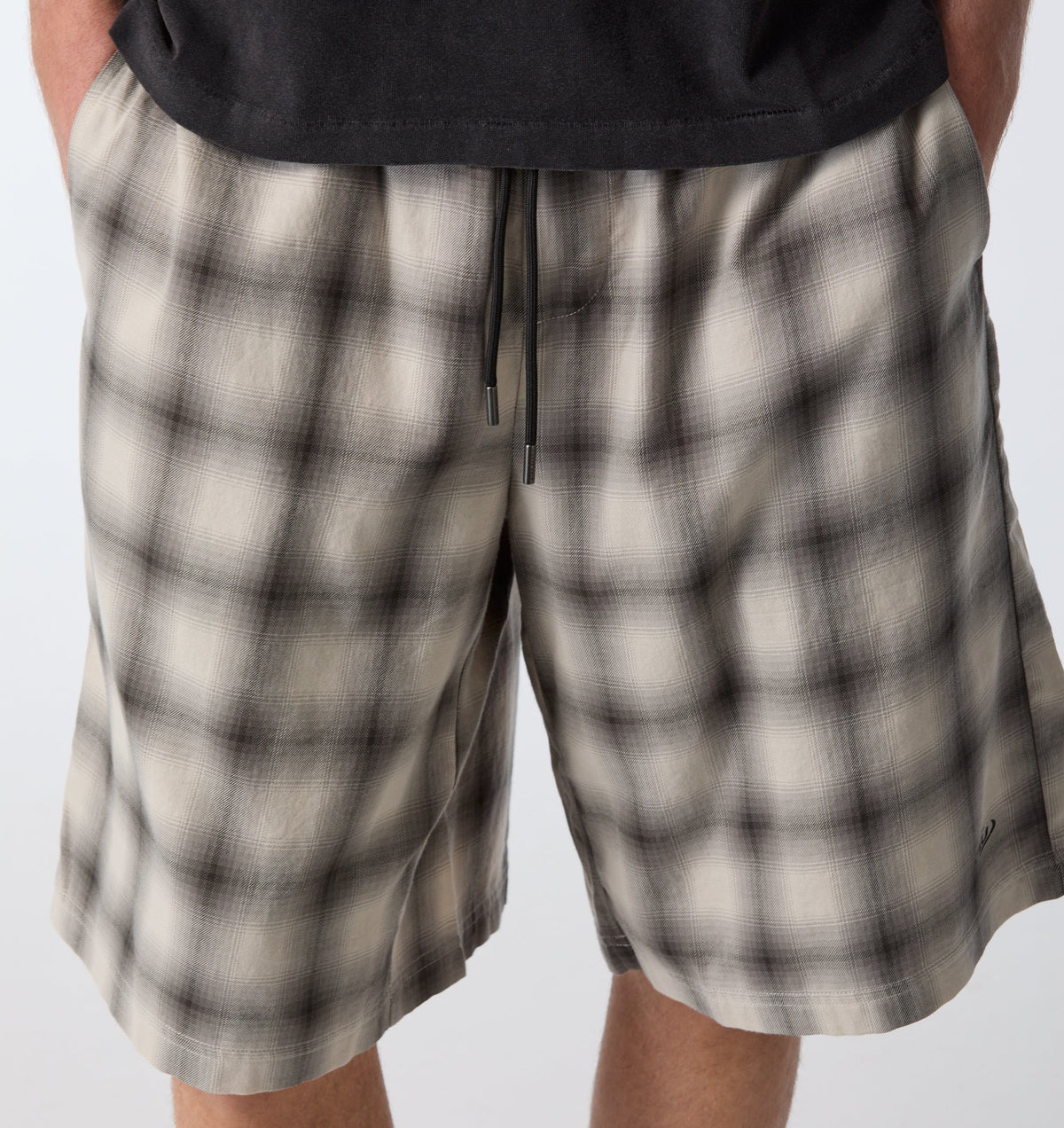 Flannel Short - Off White/Black Check