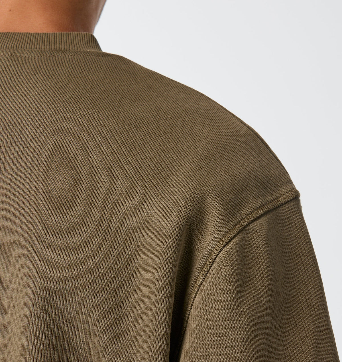 Crop Oversized Crew - Washed Mushroom