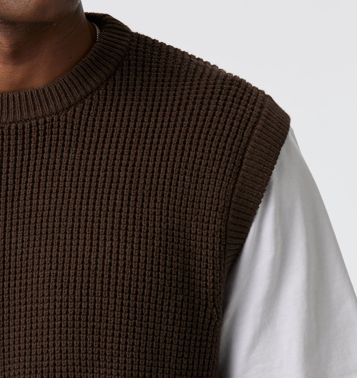 Knit Crew Vest - Espresso