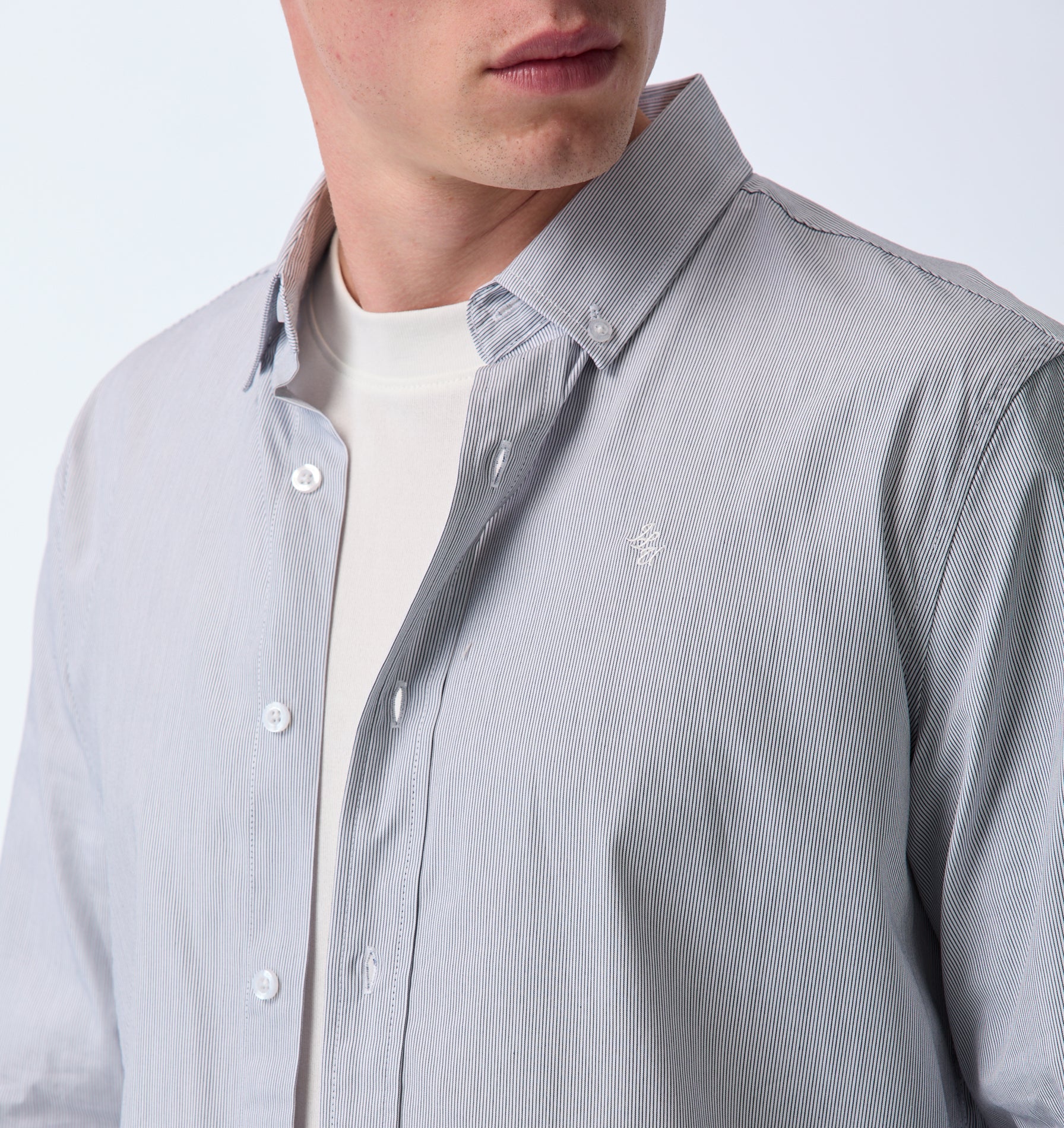 Ralph LS Shirt - White/Black Stripe