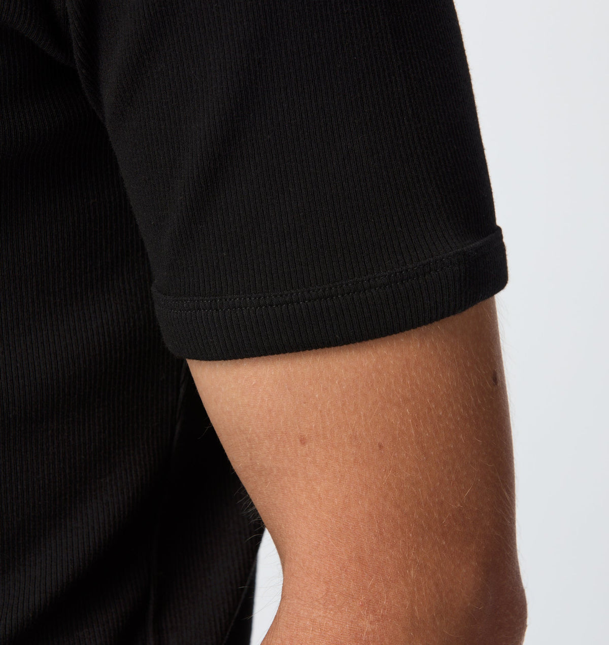 Ribbed Slim Tee - Black