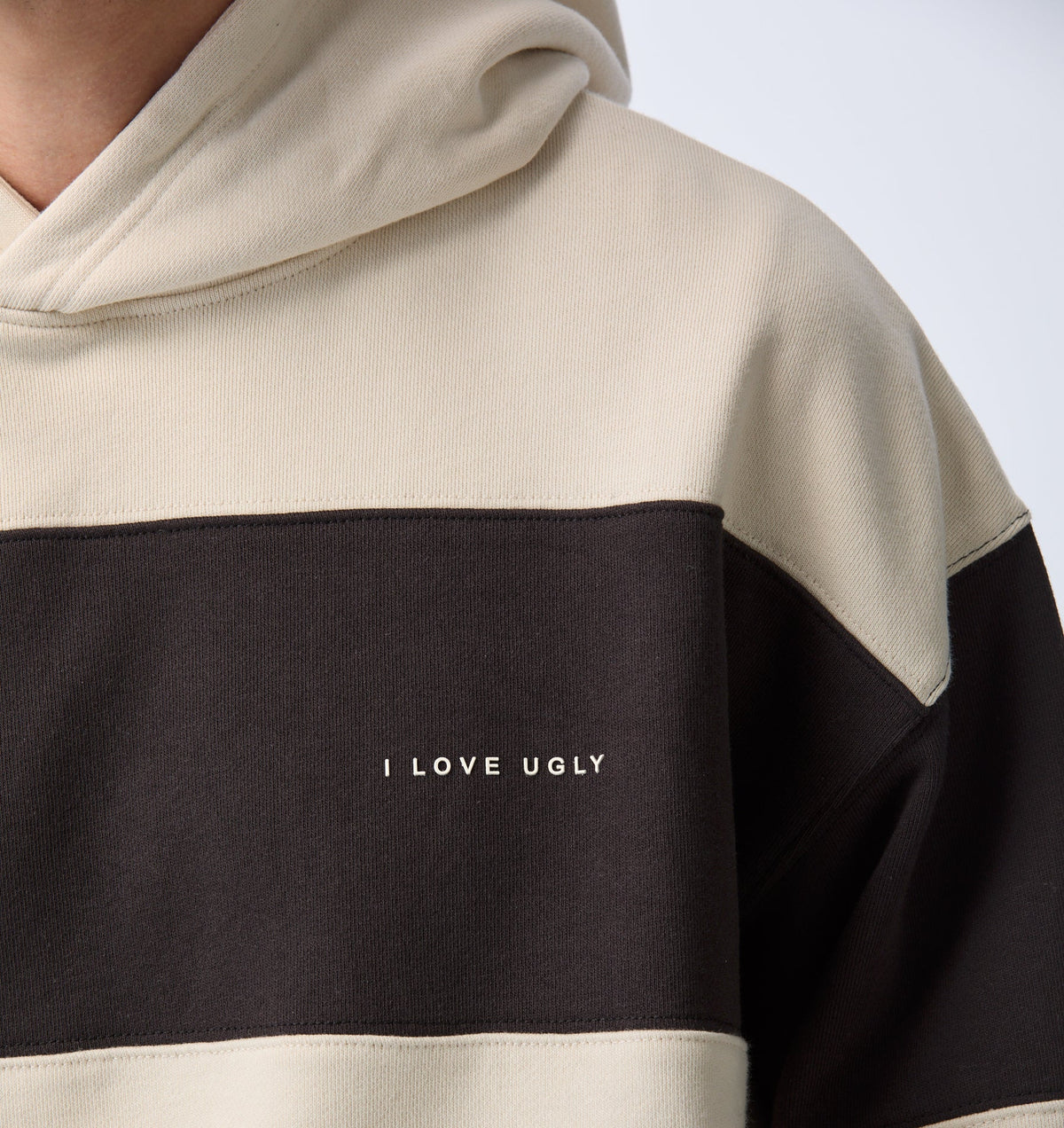 Stripe Box Hood - Off White/ Charcoal