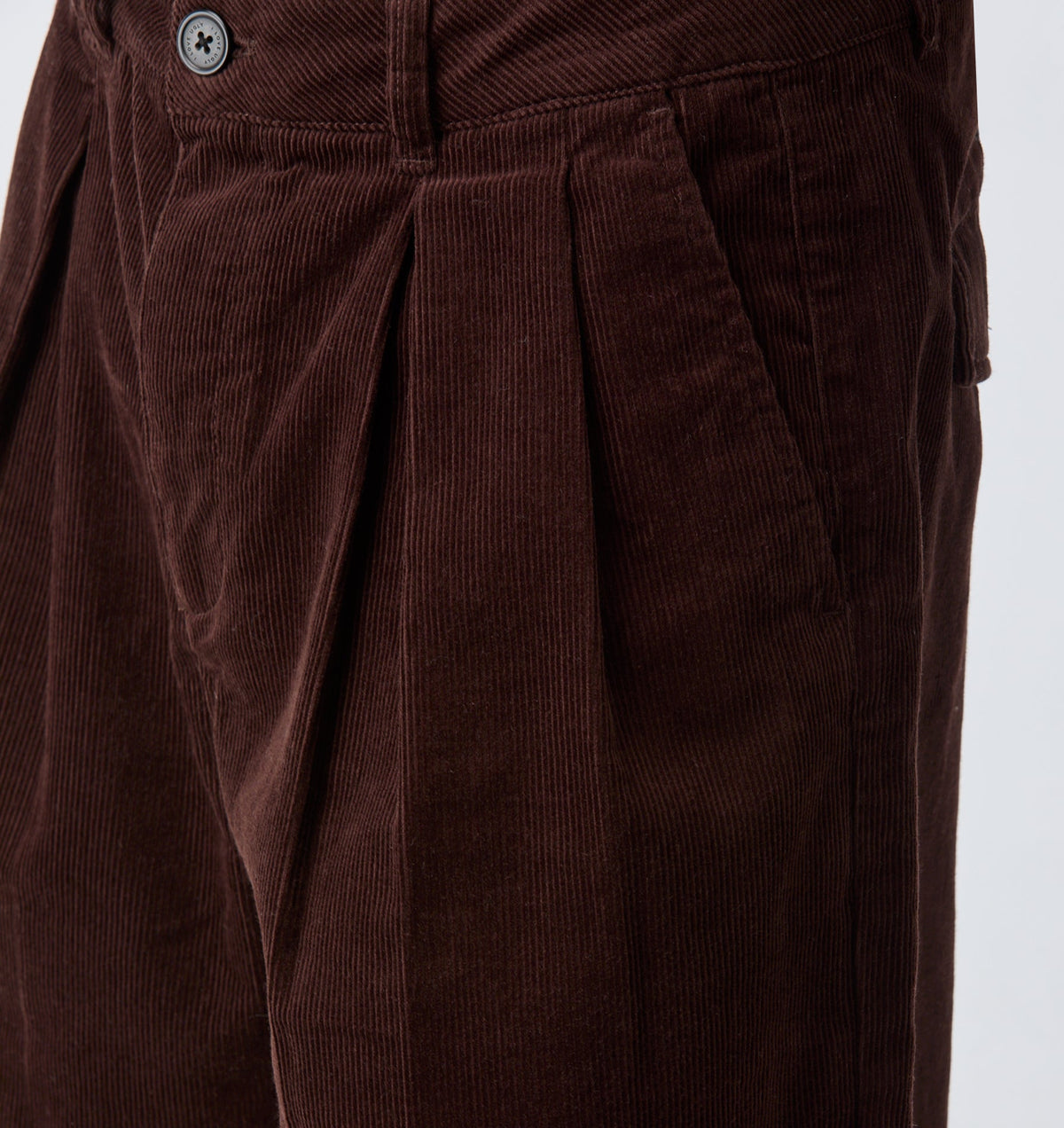 Wide Pleat Short - Espresso Cord