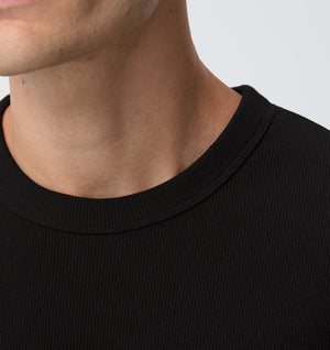 Ribbed Slim Tee - Black