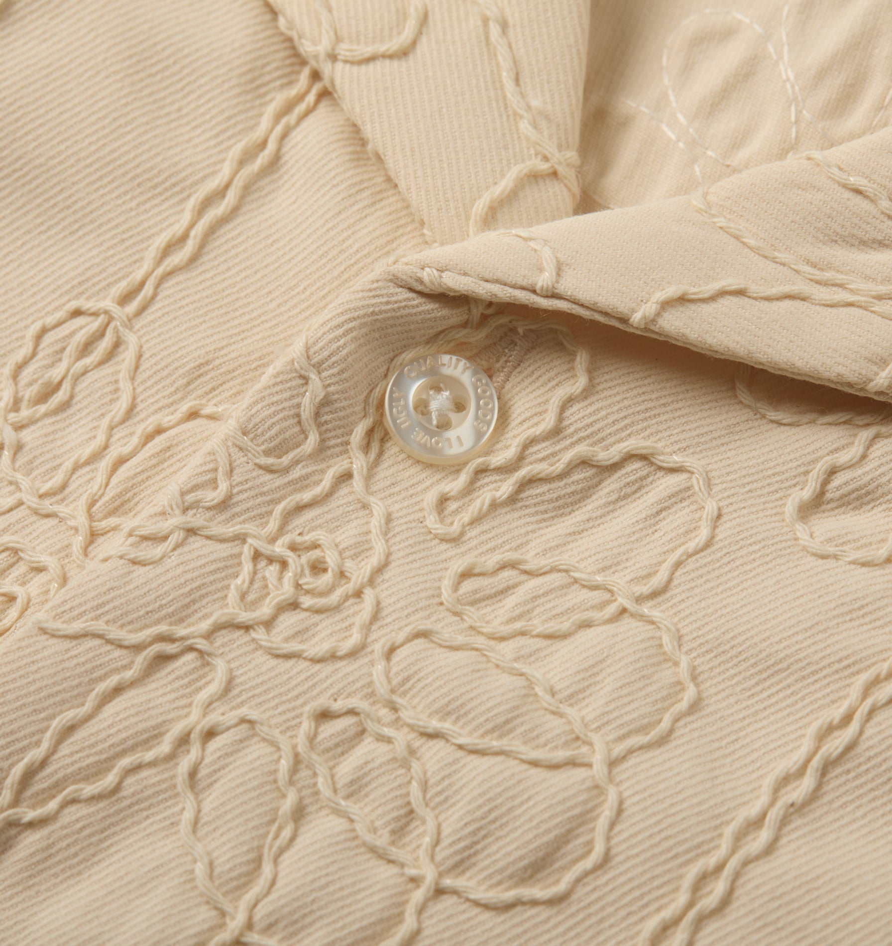 Box Cuban Collar Shirt - Off White Floral