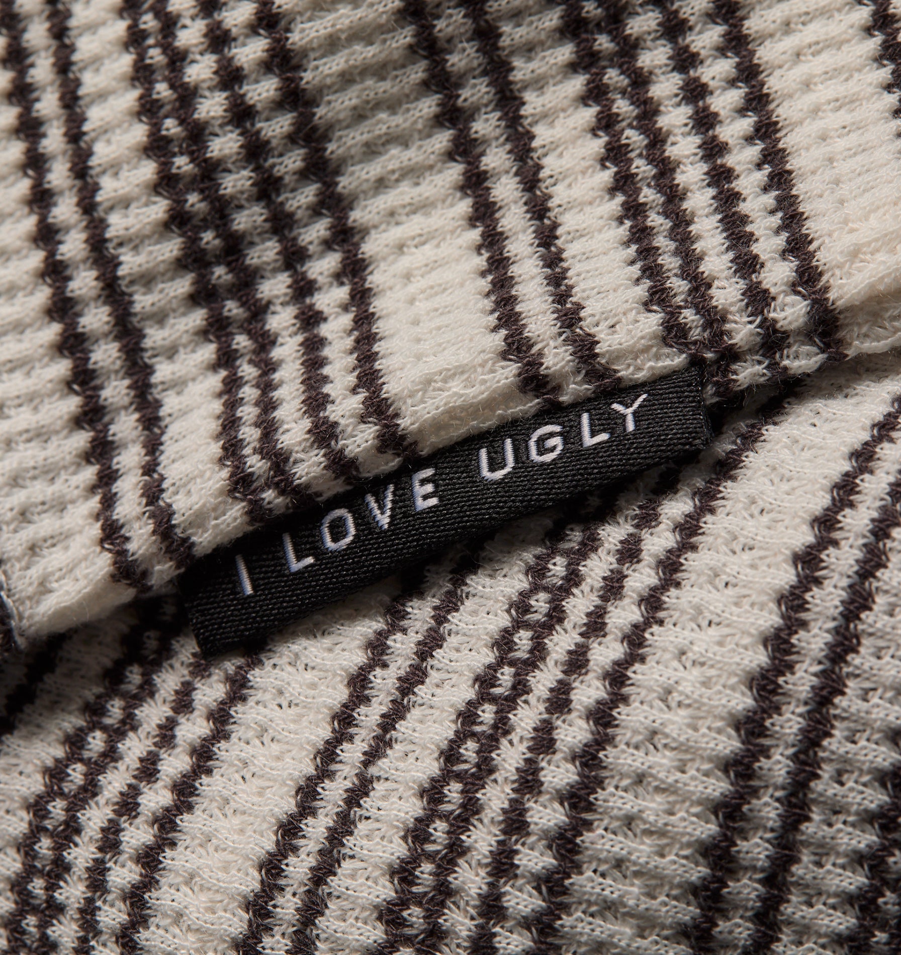 Crop Box LS Tee - White/Black Stripe