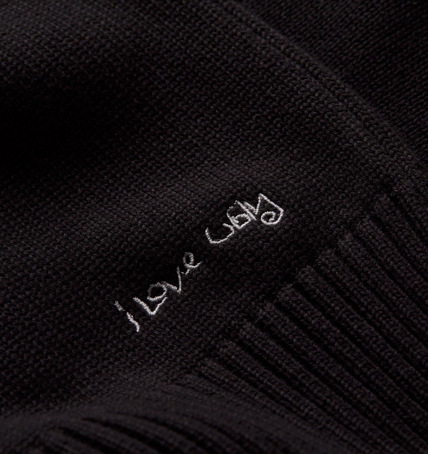 Midweight Crop Knit Sweater - Black
