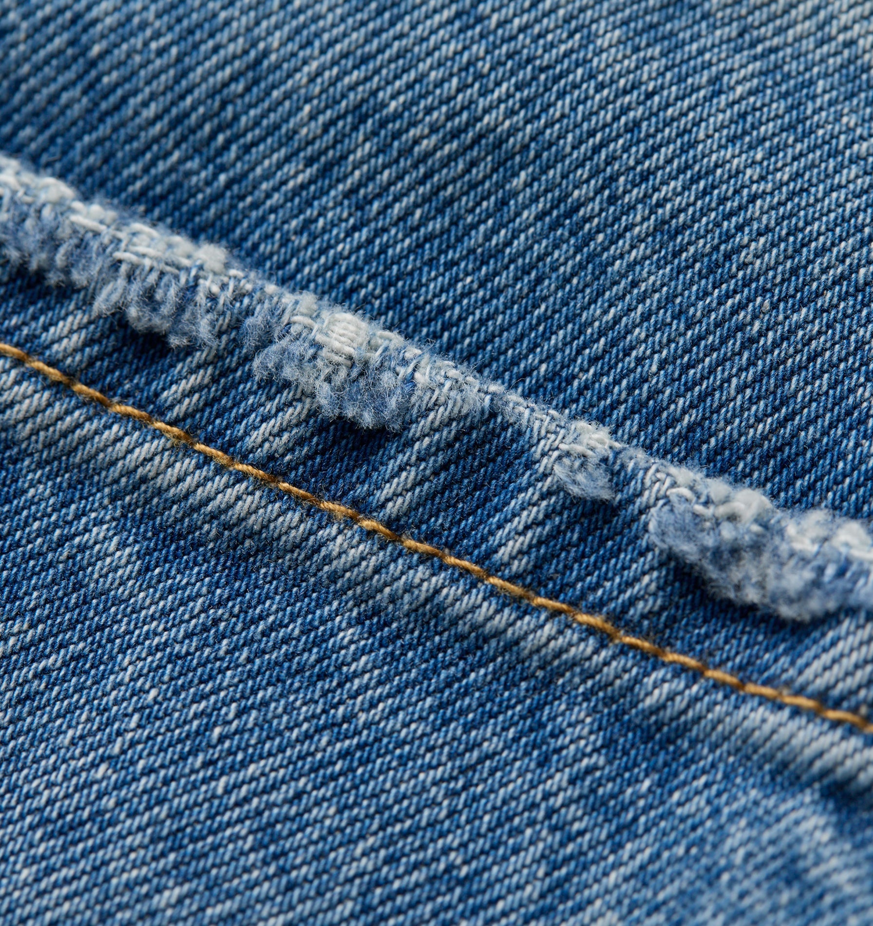 Raw Hem Edgar Wide Denim - Vintage Blue
