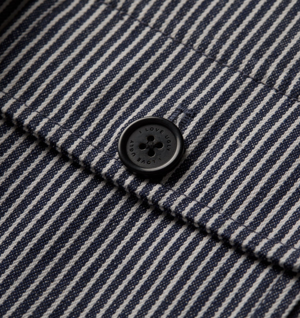 Chore Jacket - White / Navy Stripe