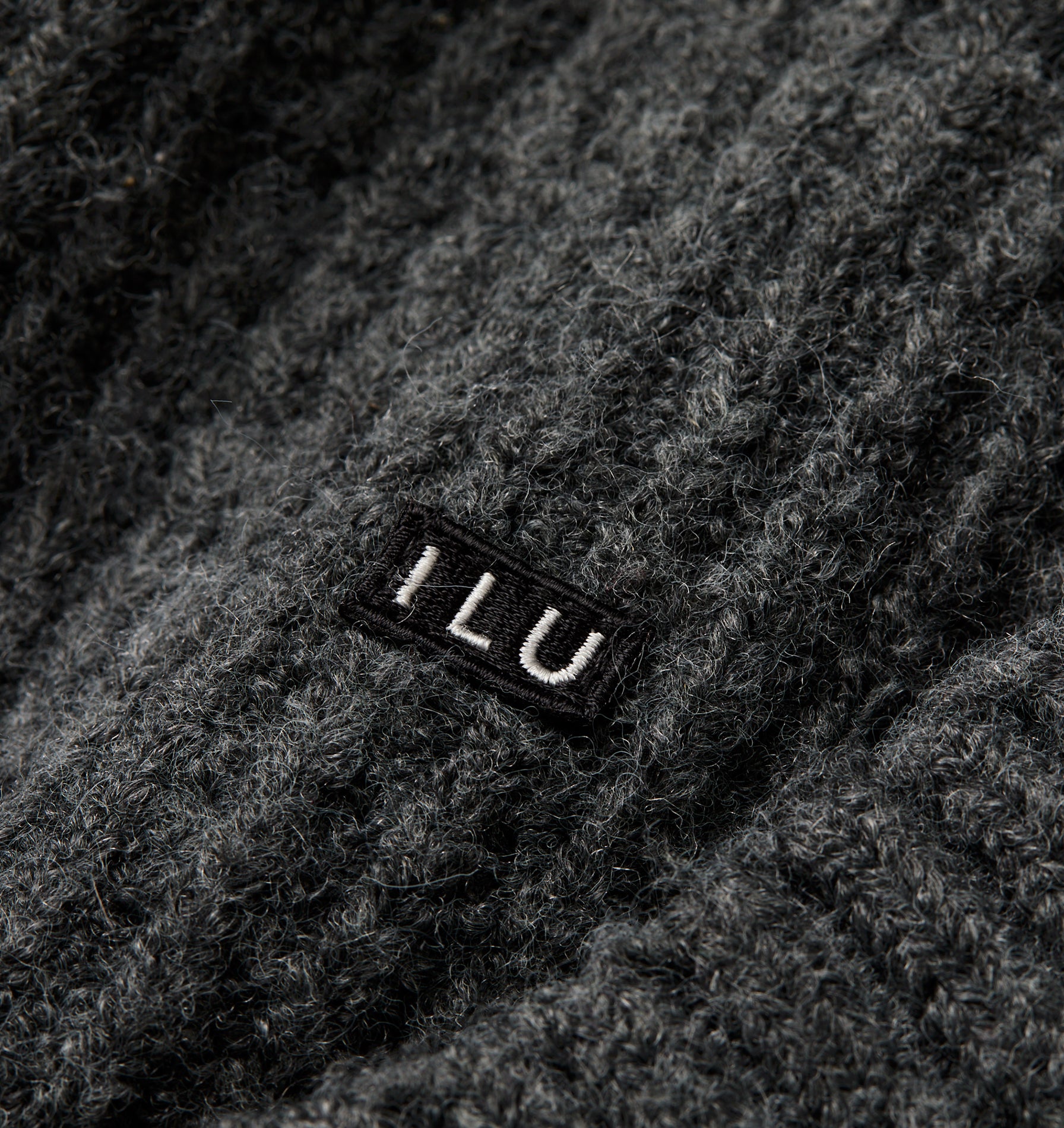 Wool Crop Knit Sweater - Charcoal