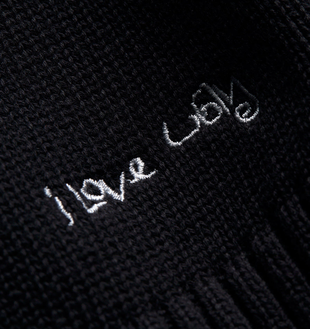 Midweight Crop Knit Sweater - Black