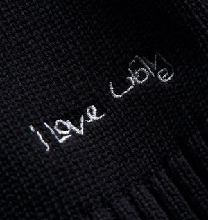 Midweight Crop Knit Sweater - Black