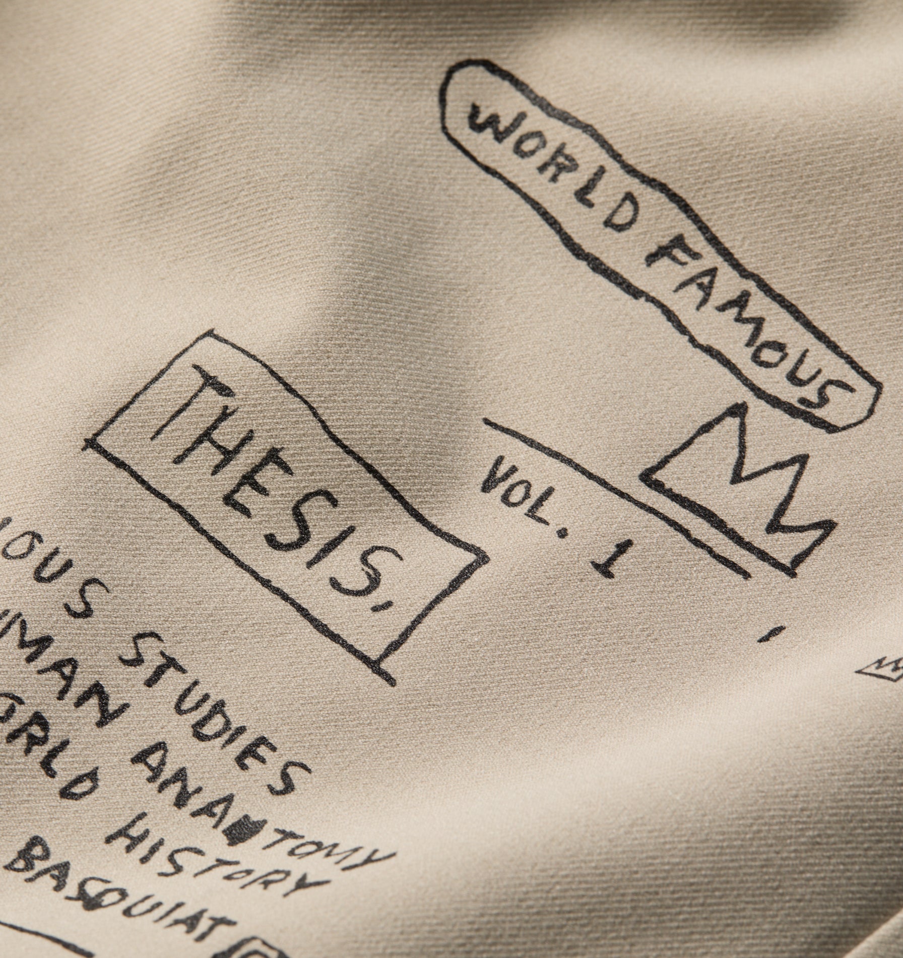 Basquiat Scribble Alby Pleat Short - Stone