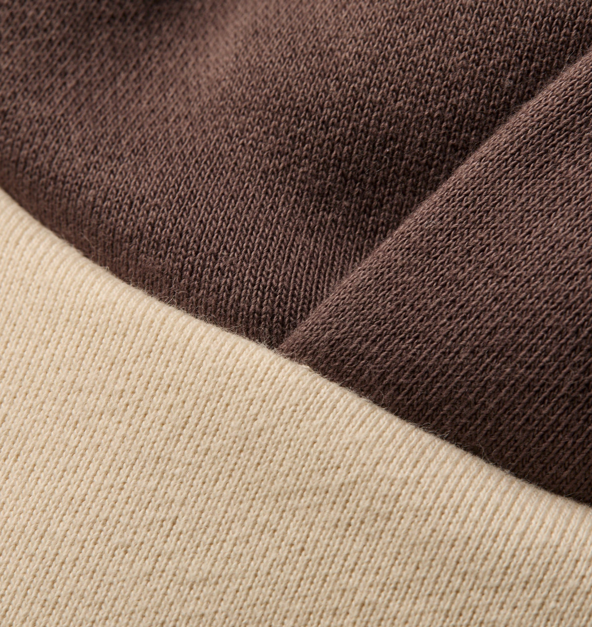 Heavy Crop Box Hood - Off White/Brown
